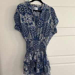 Blue and White Floral Dress